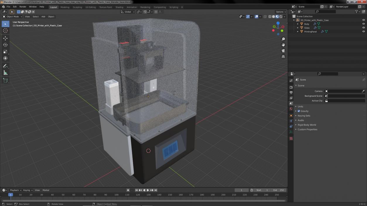 3D model Printer with Plastic Case