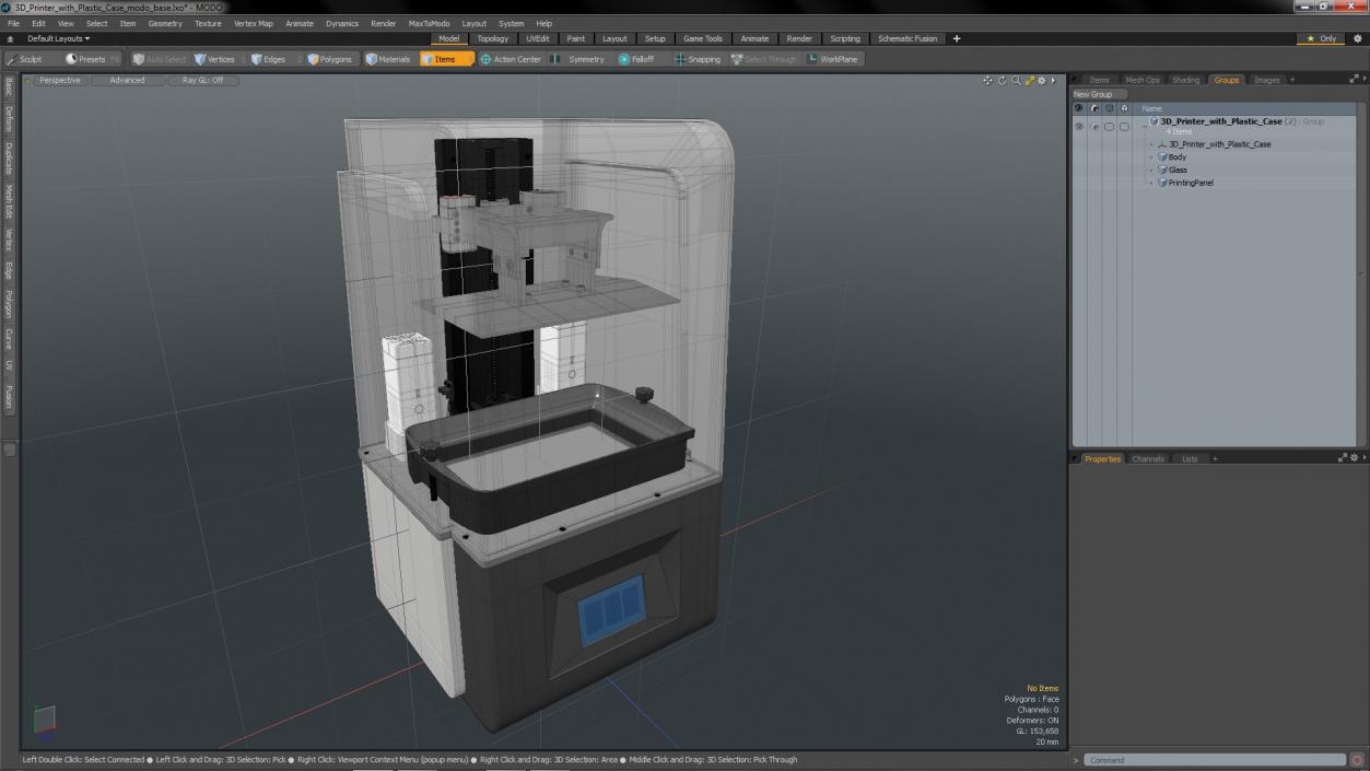 3D model Printer with Plastic Case