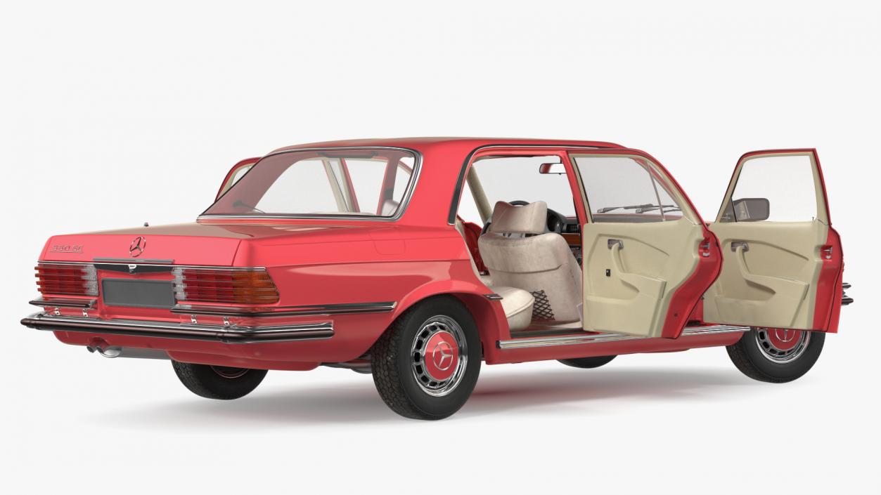 Mercedes Benz 350 SE Orange Rigged 3D model