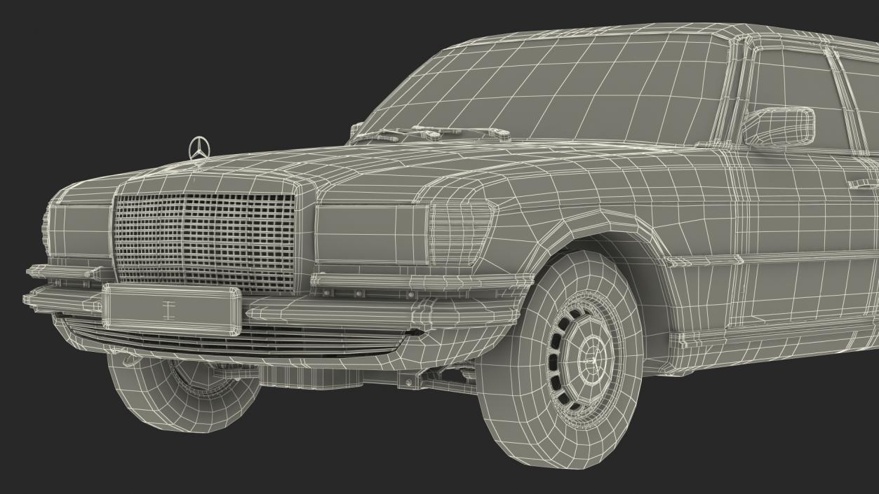 Mercedes Benz 350 SE Orange Rigged 3D model