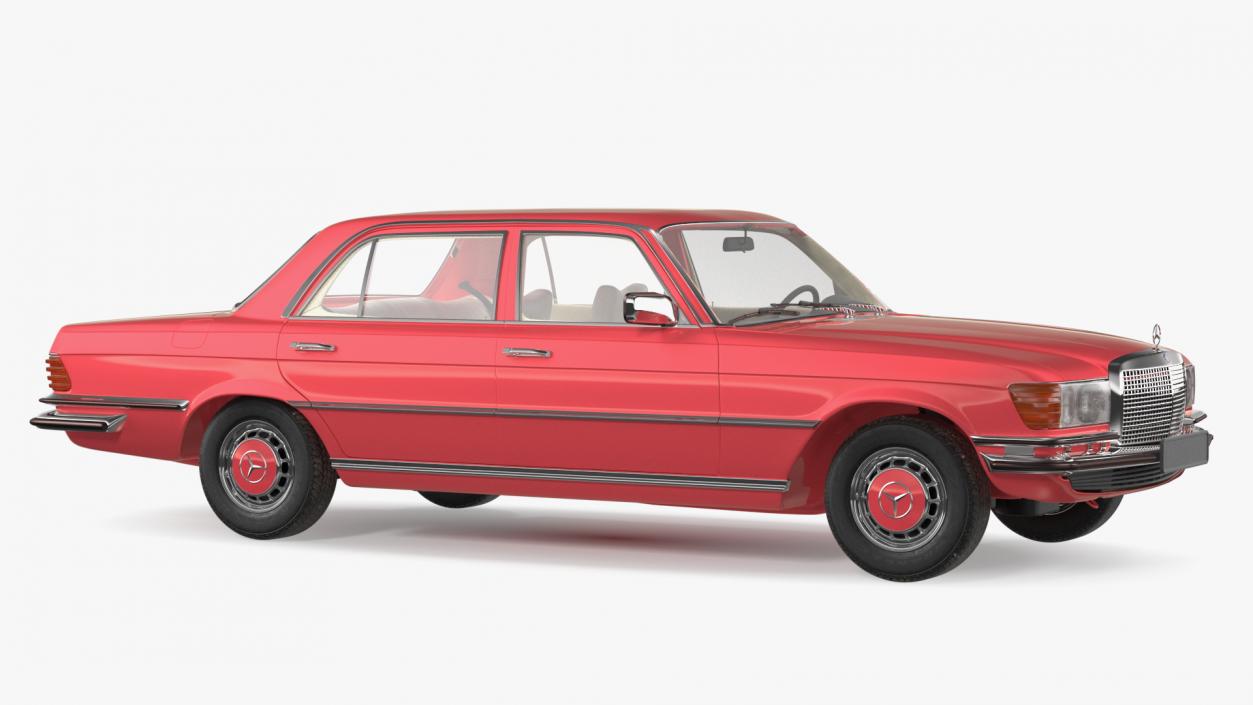 Mercedes Benz 350 SE Orange Rigged 3D model