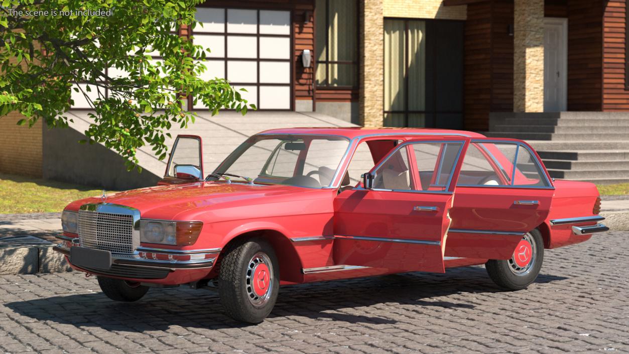 Mercedes Benz 350 SE Orange Rigged 3D model