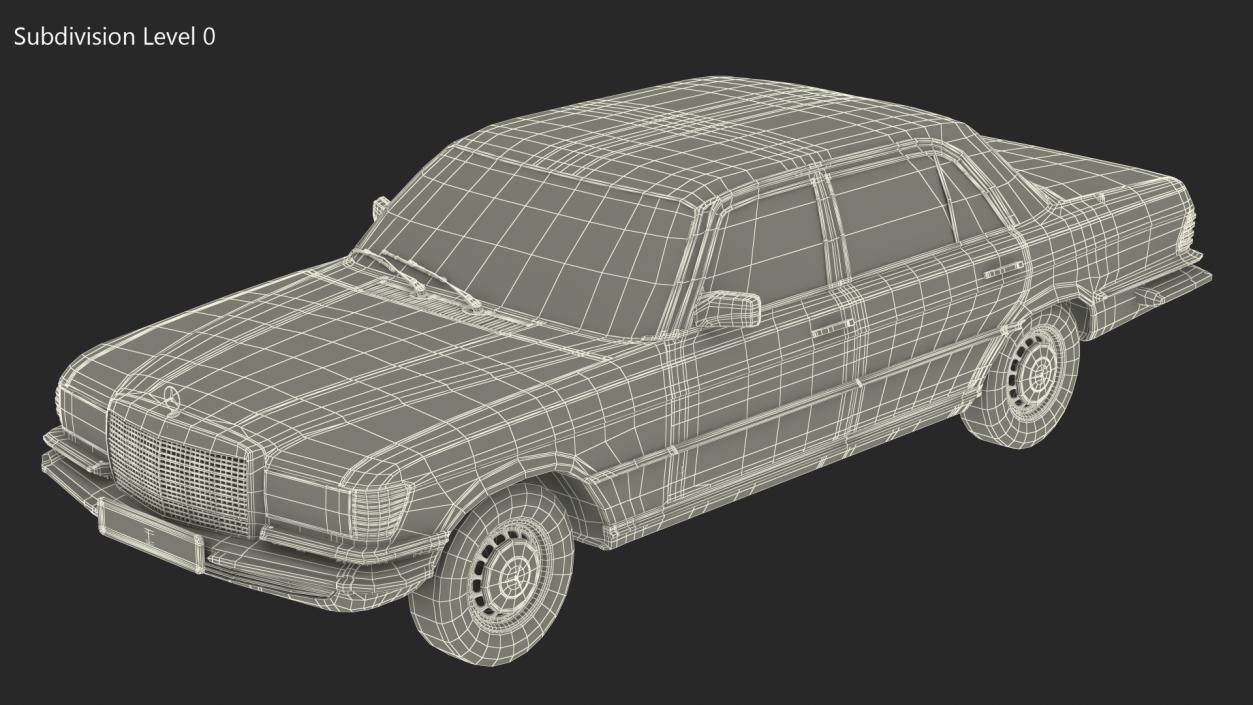 Mercedes Benz 350 SE Orange Rigged 3D model