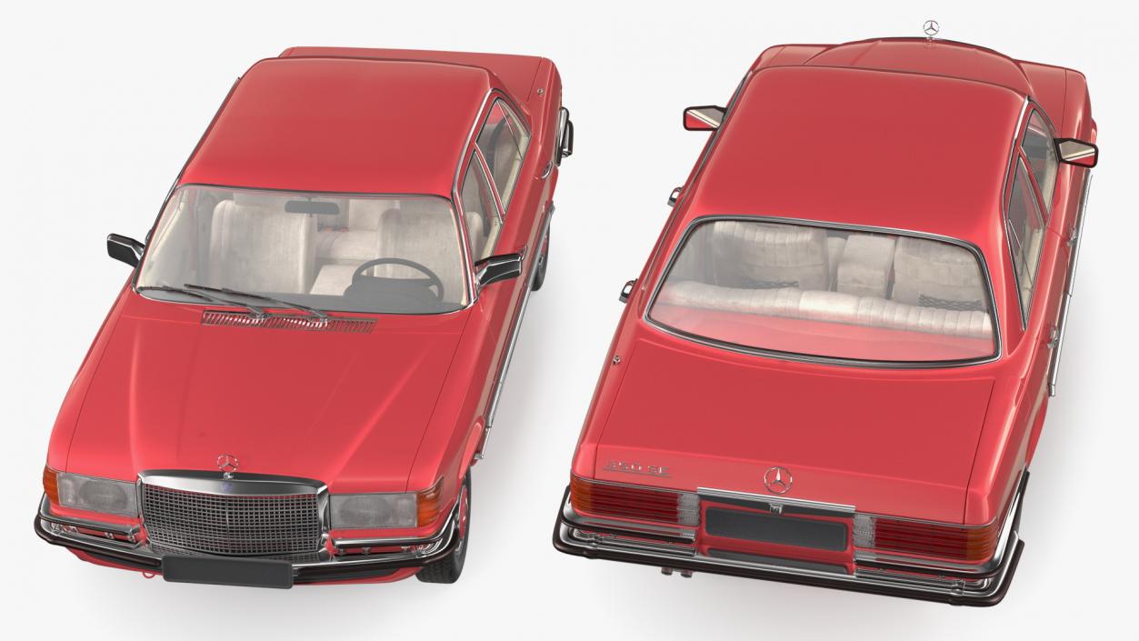 Mercedes Benz 350 SE Orange Rigged 3D model