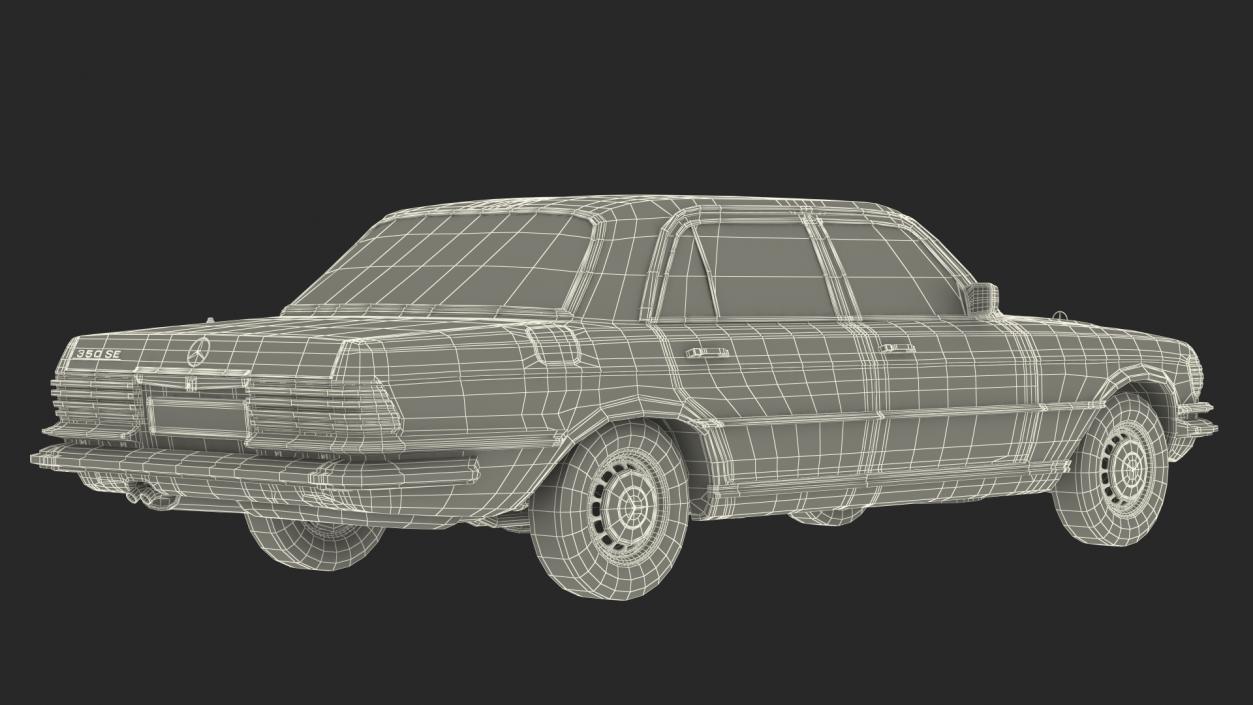 Mercedes Benz 350 SE Orange Rigged 3D model