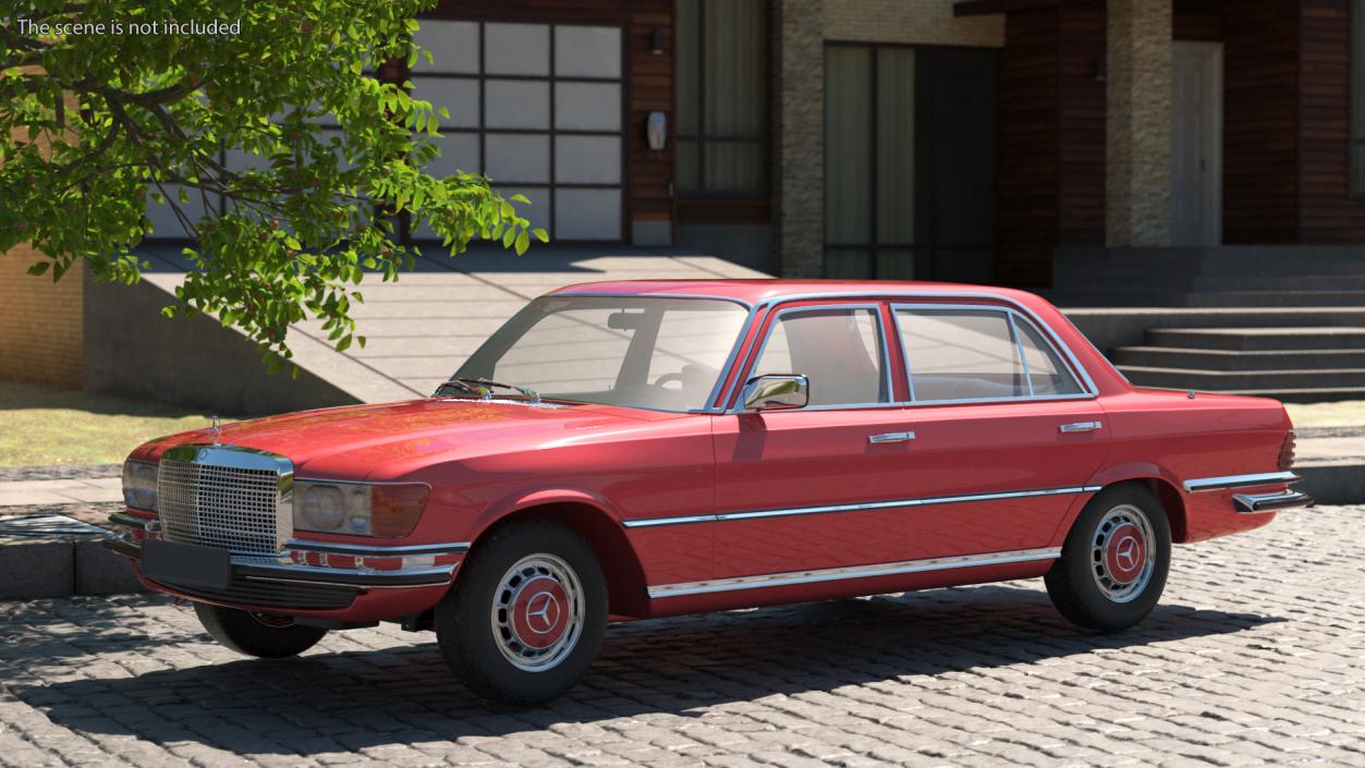 Mercedes Benz 350 SE Orange Rigged 3D model