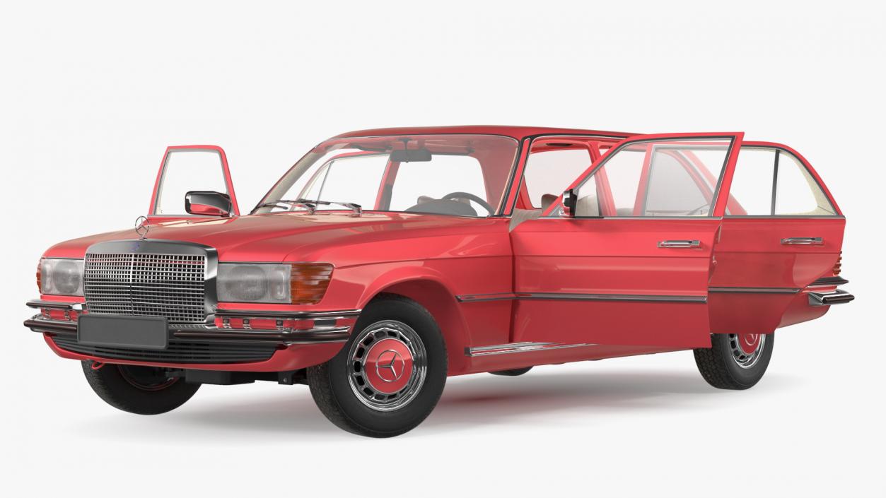 Mercedes Benz 350 SE Orange Rigged 3D model