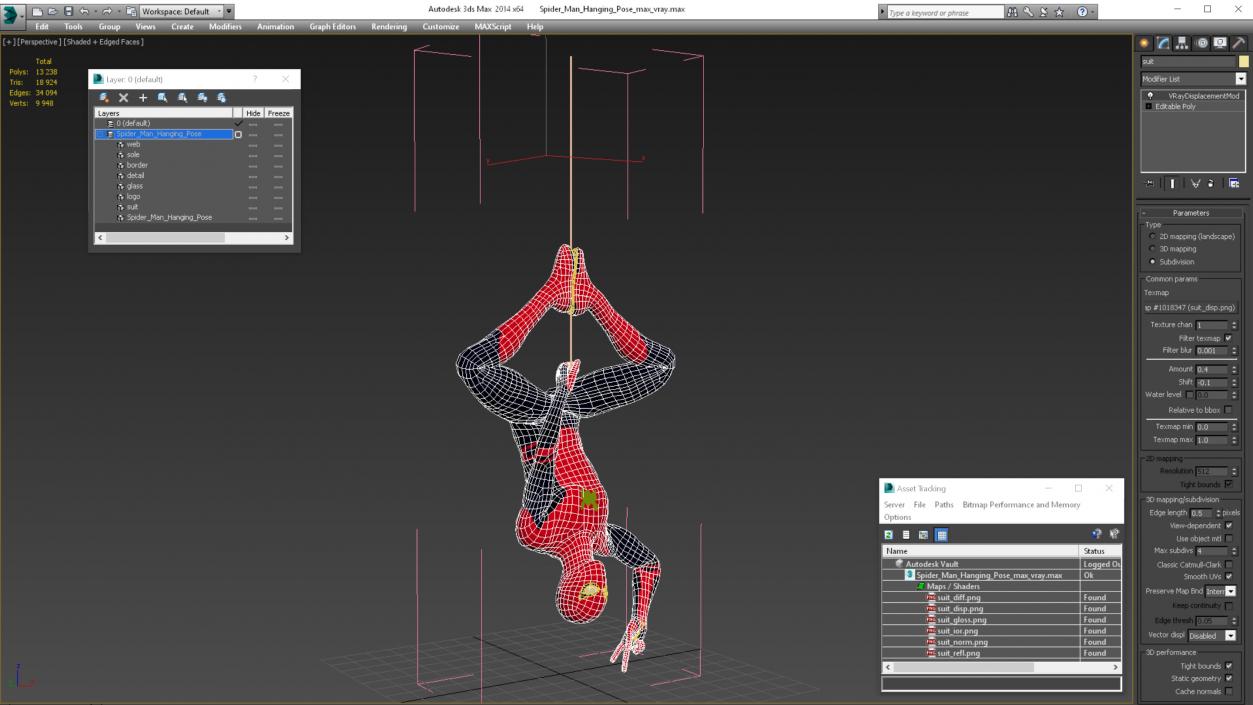 3D Spider Man Hanging Pose model