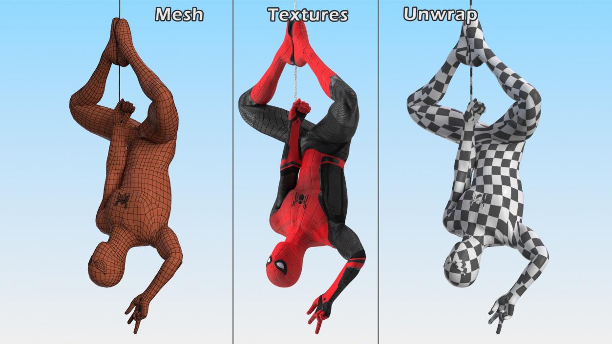 3D Spider Man Hanging Pose model