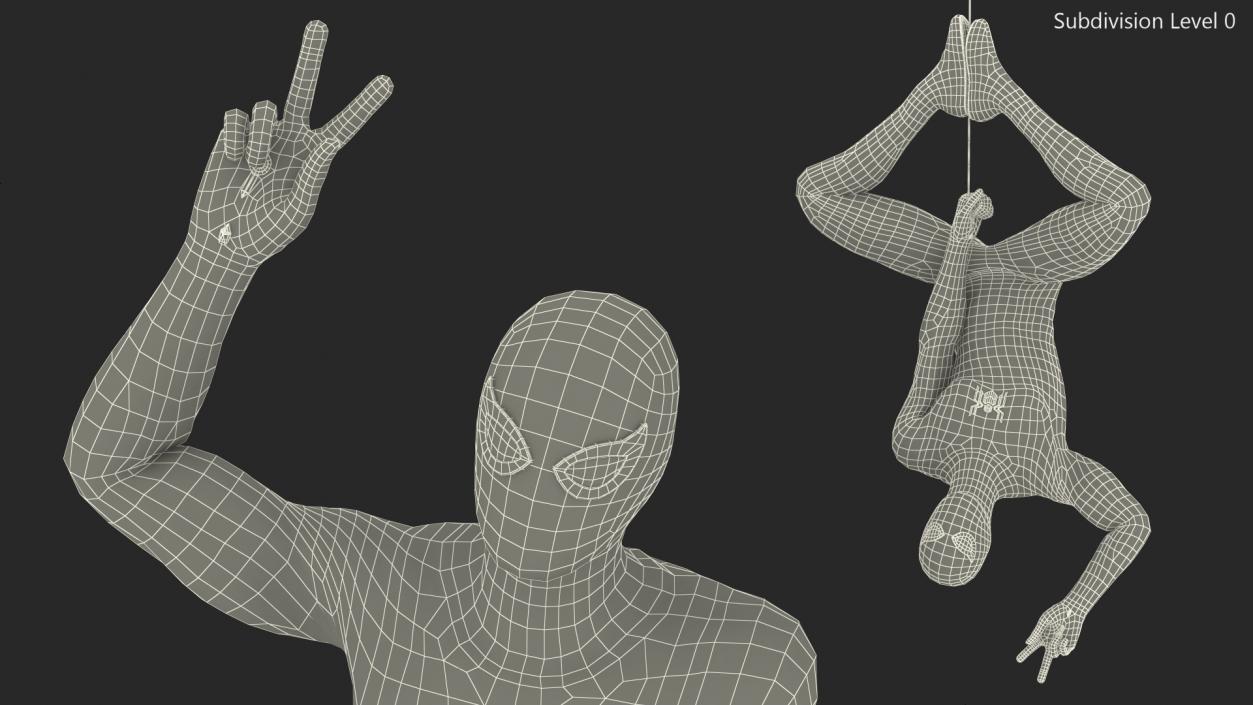 3D Spider Man Hanging Pose model