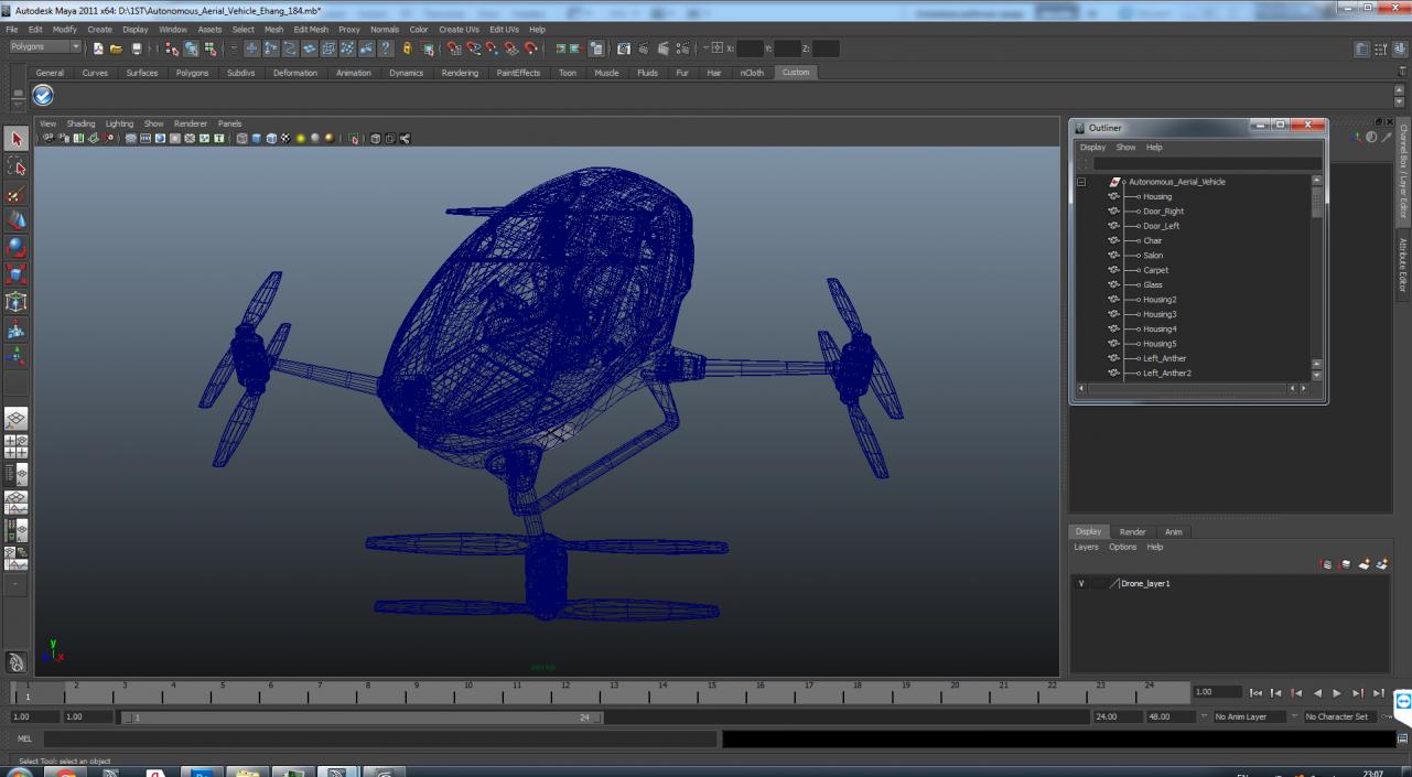 3D model Autonomous Aerial Vehicle Ehang 184