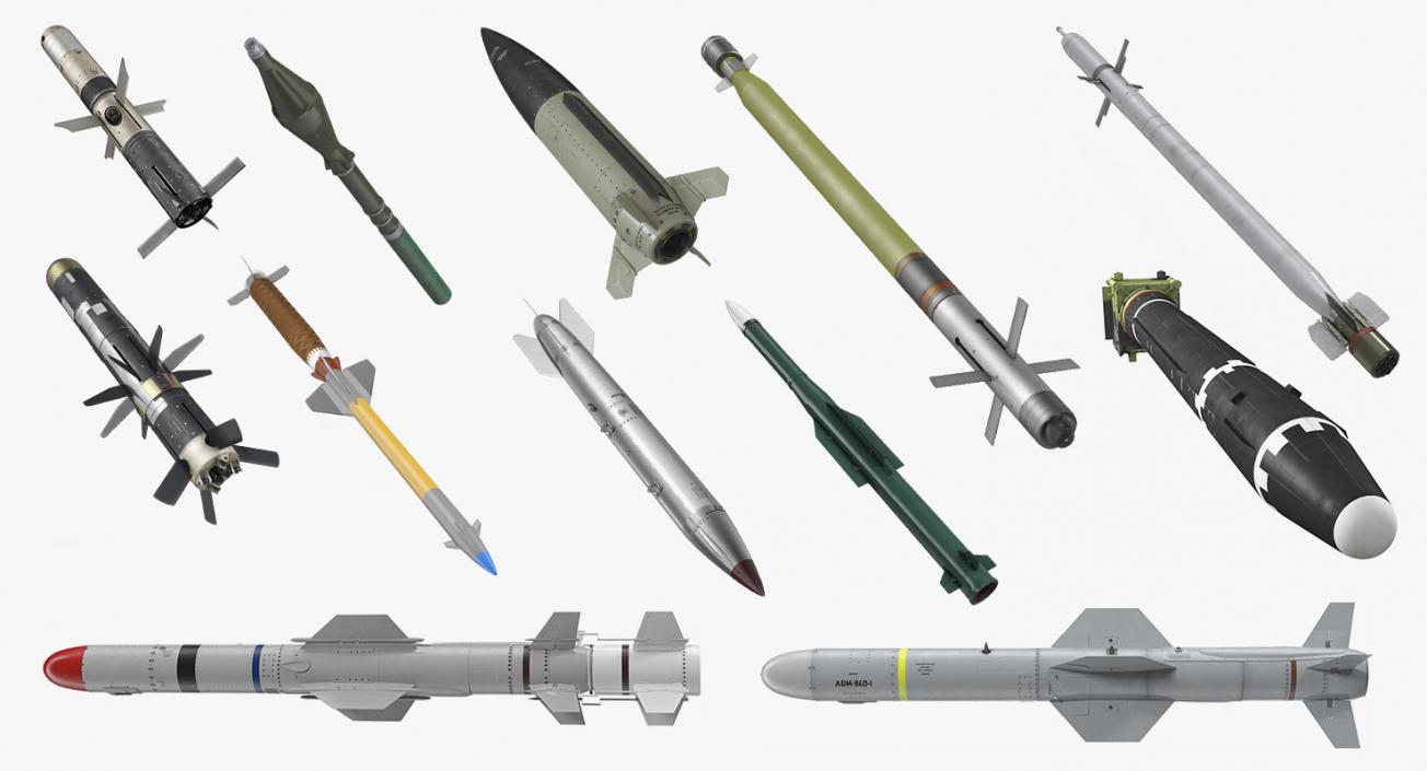 3D Millitary Missiles and Rockets Collection 3 model