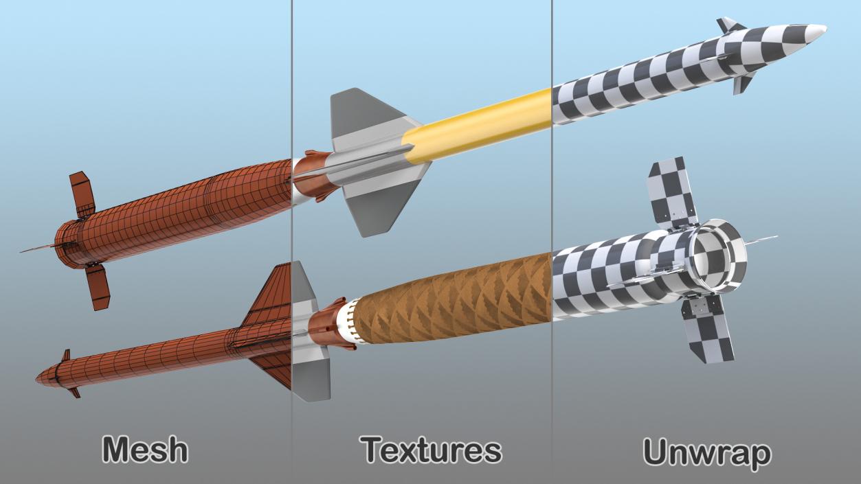 3D Millitary Missiles and Rockets Collection 3 model