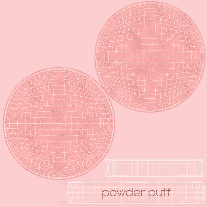 3D model Compact Makeup Powder Puff Fur