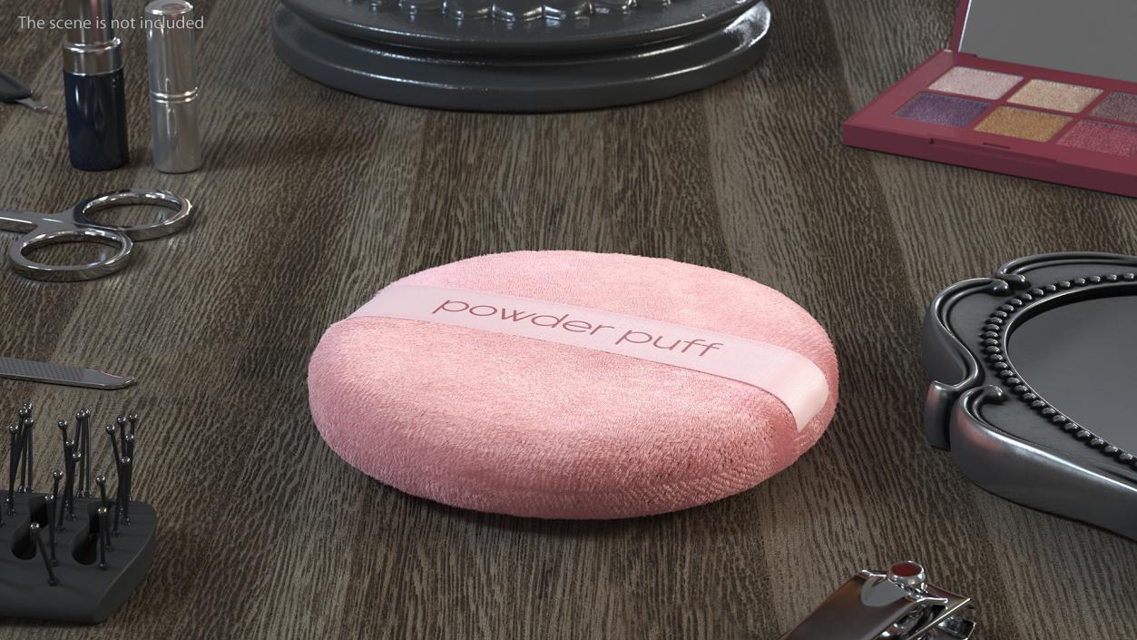 3D model Compact Makeup Powder Puff Fur