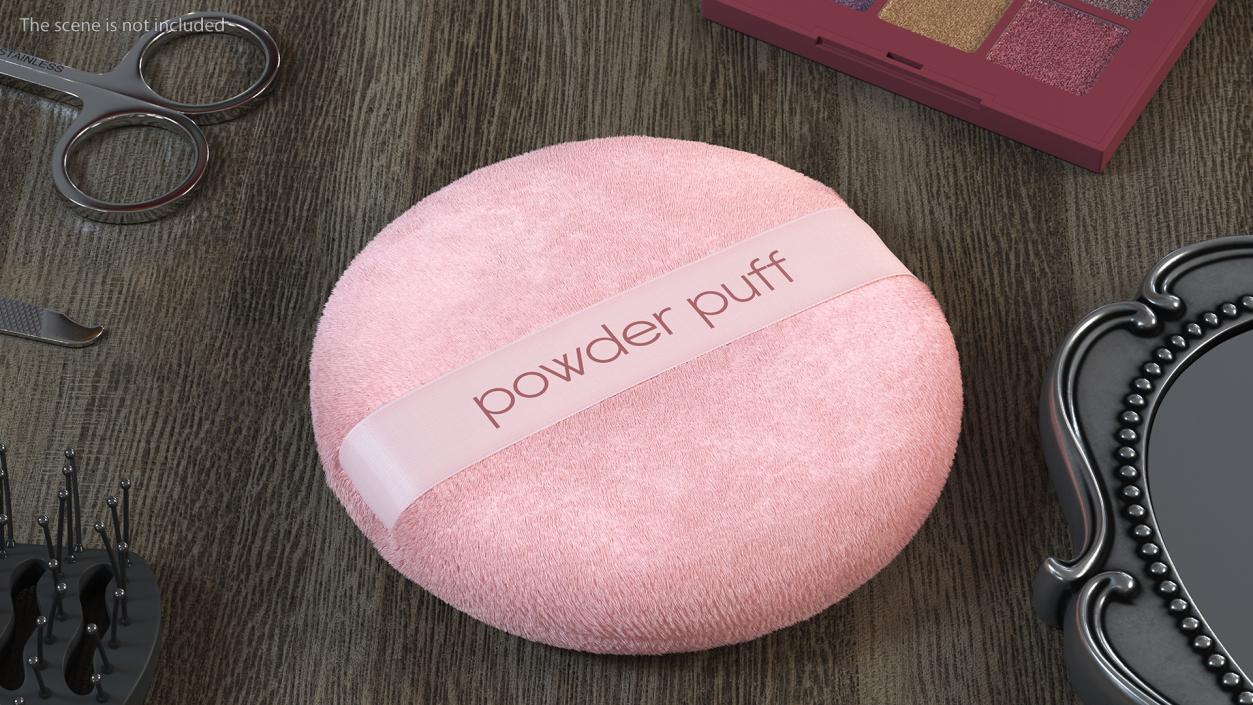 3D model Compact Makeup Powder Puff Fur