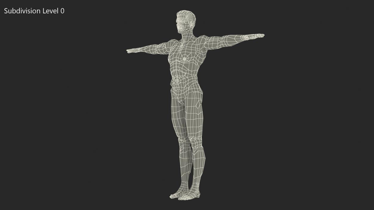 Fitness Athletic Man T-Pose 3D