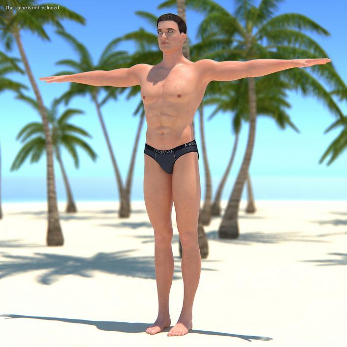 Fitness Athletic Man T-Pose 3D