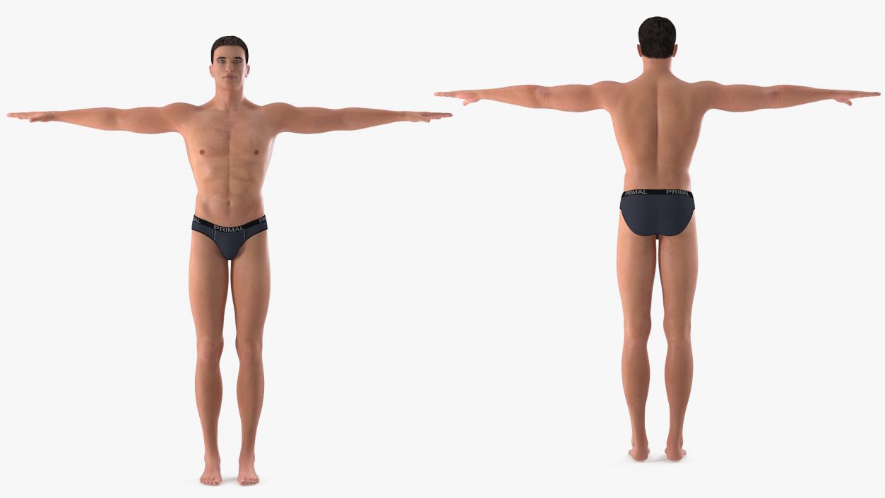 Fitness Athletic Man T-Pose 3D