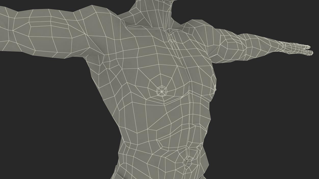 Fitness Athletic Man T-Pose 3D