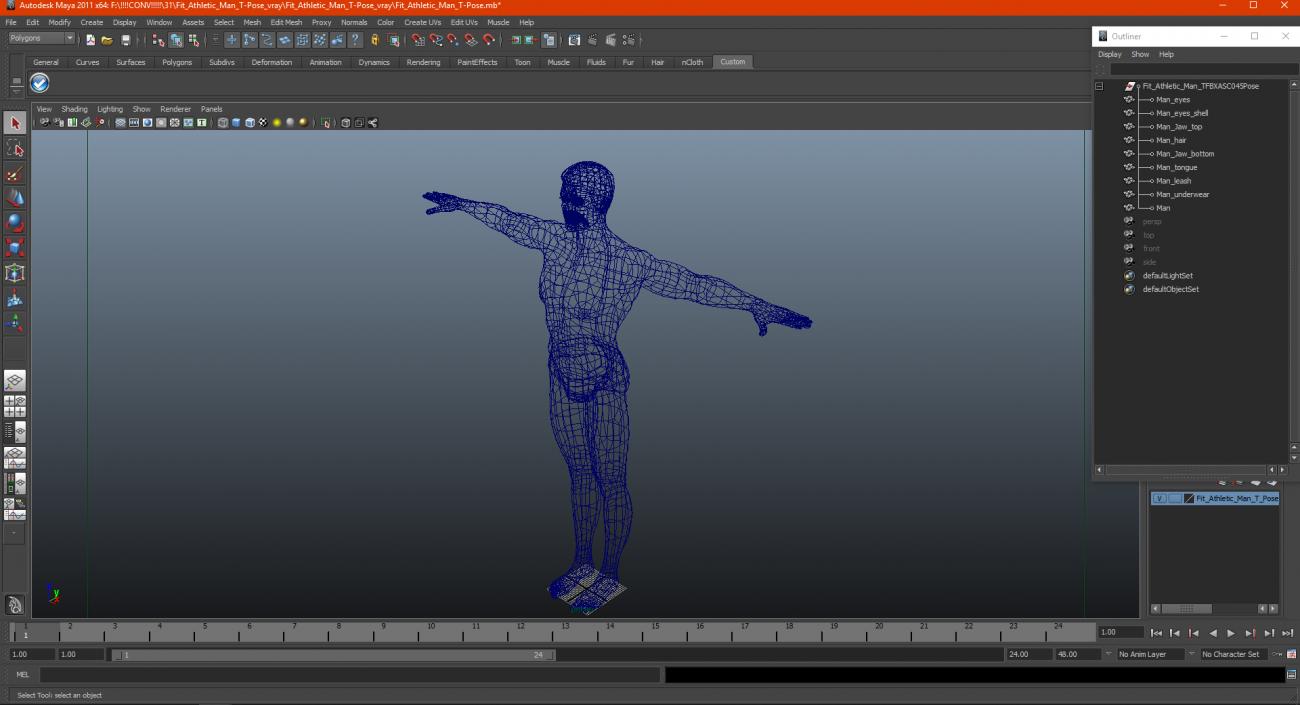 Fitness Athletic Man T-Pose 3D