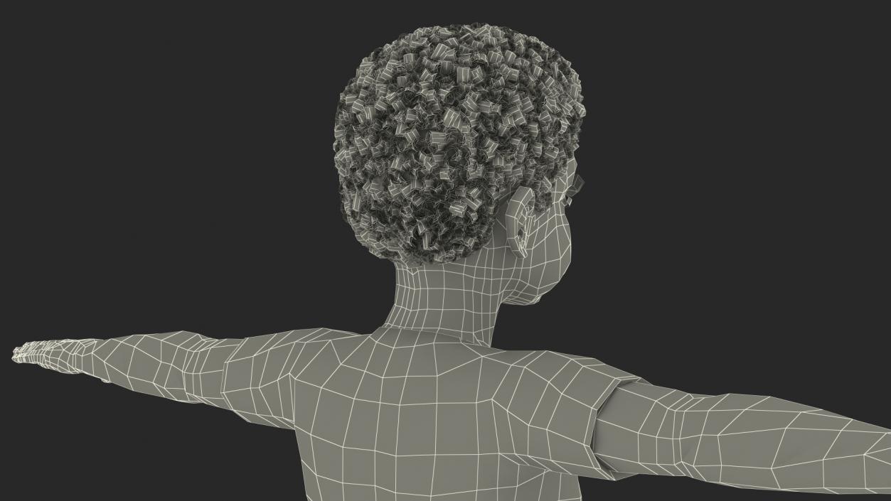 3D Black Child Boy Home Style Rigged model