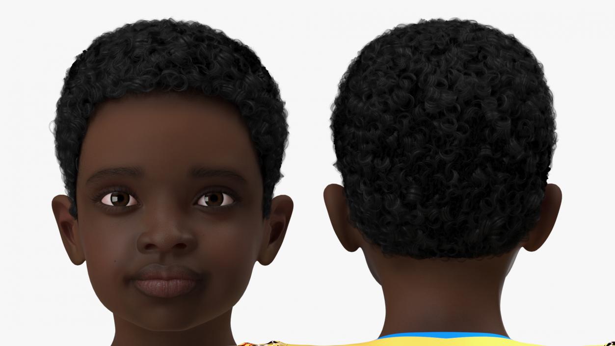 3D Black Child Boy Home Style Rigged model