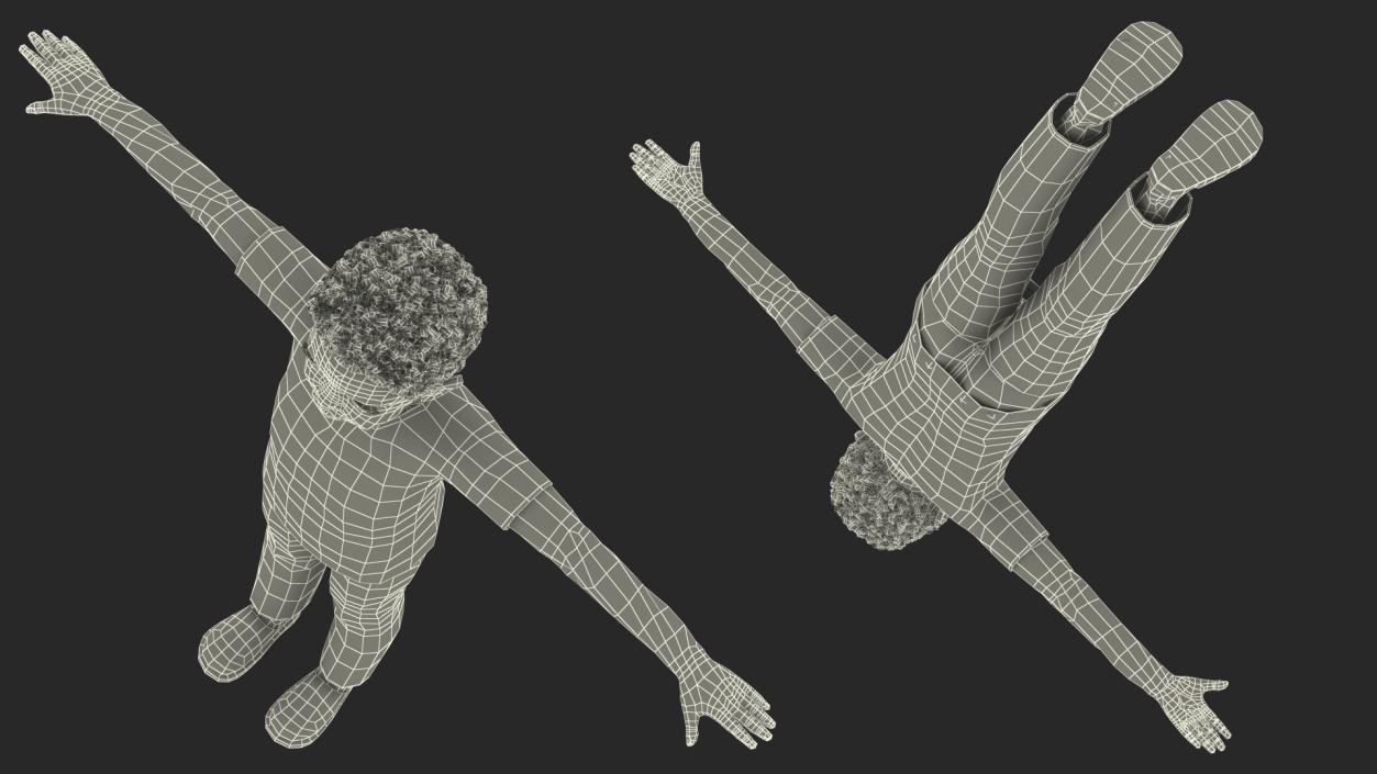 3D Black Child Boy Home Style Rigged model