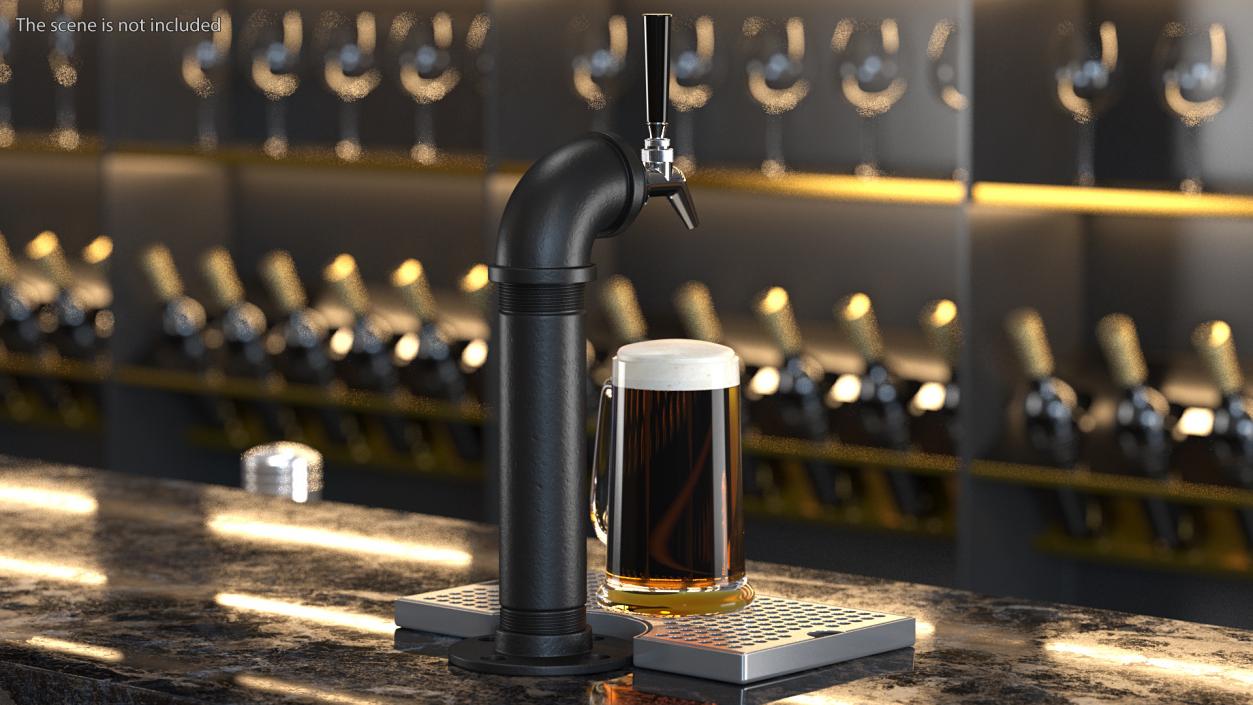 Black Iron Beer Tower Single Tap 3D