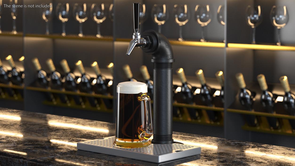 Black Iron Beer Tower Single Tap 3D