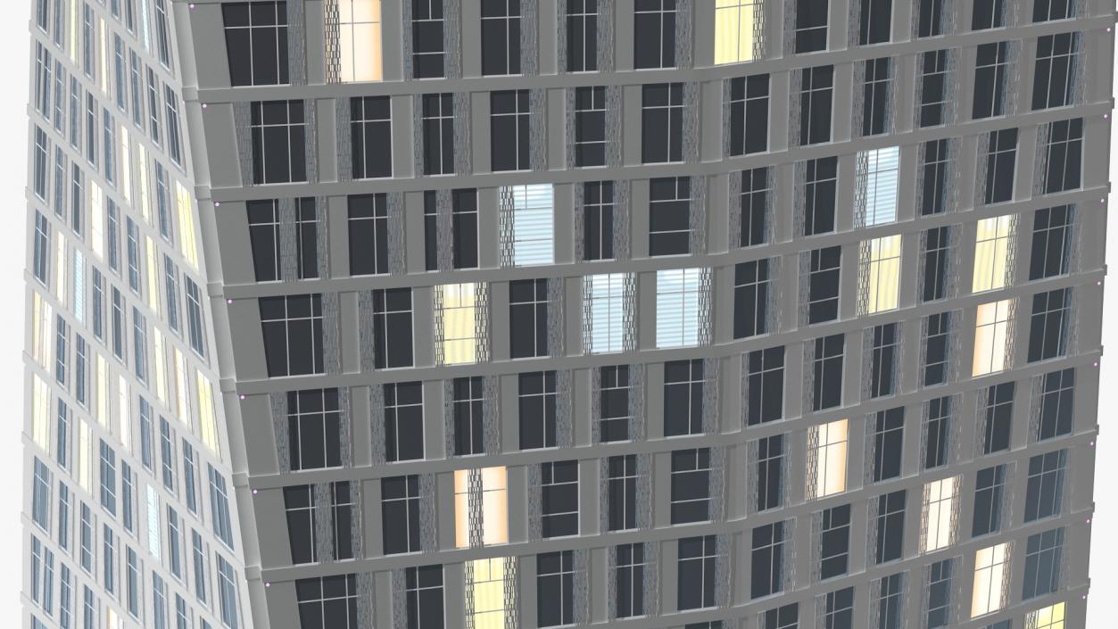 3D Cayan Tower Skyscraper Night Glow model