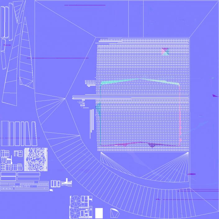 3D Cayan Tower Skyscraper Night Glow model