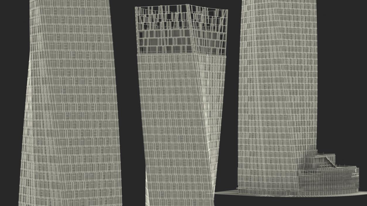 3D Cayan Tower Skyscraper Night Glow model