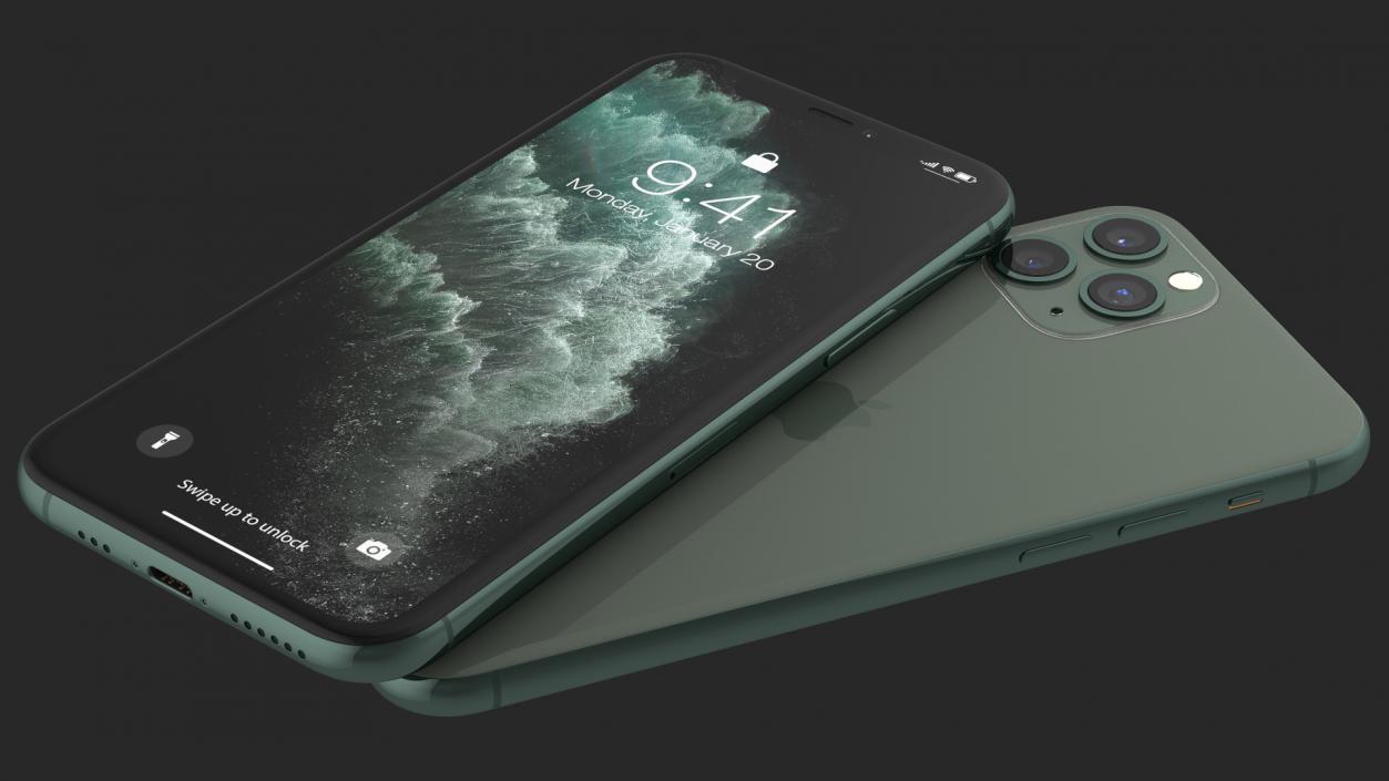 Apple iPhone 11 Pro Midnight Green 3D model