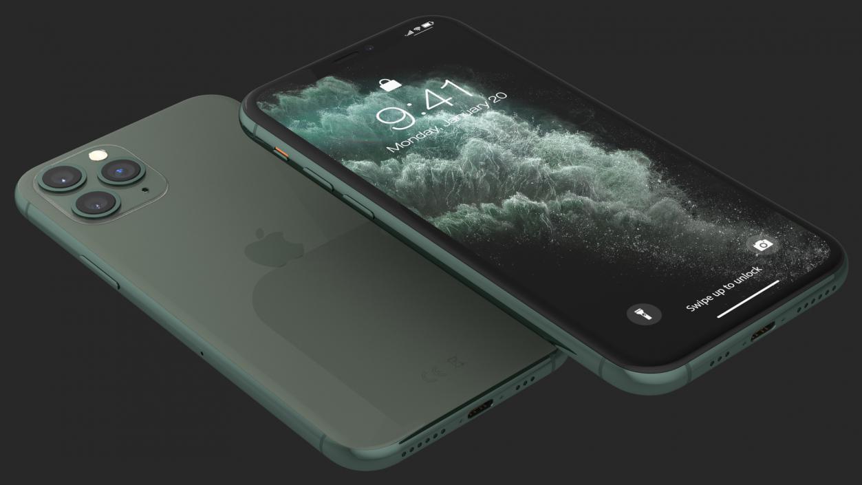 Apple iPhone 11 Pro Midnight Green 3D model