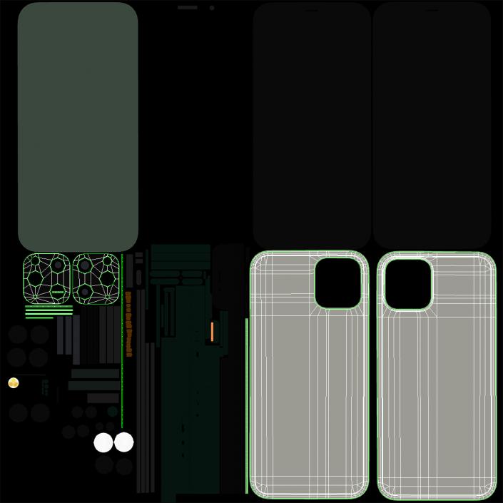 Apple iPhone 11 Pro Midnight Green 3D model