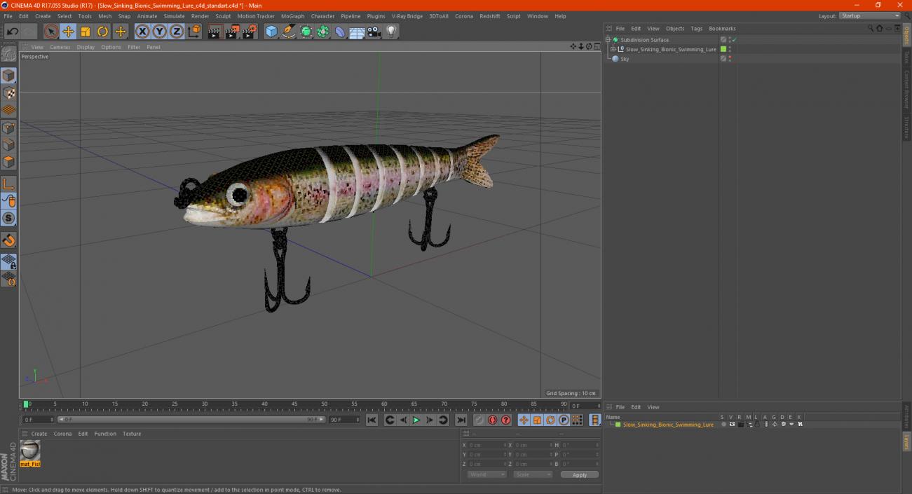 3D Slow Sinking Bionic Swimming Lure model