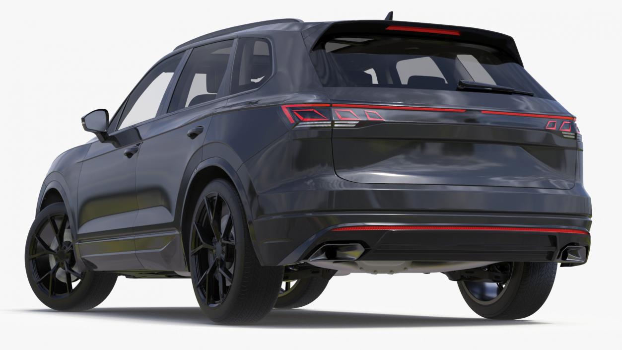 Hybrid Electric SUV Black Rigged 3D