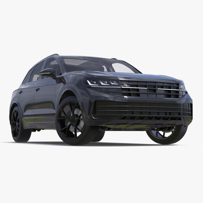 Hybrid Electric SUV Black Rigged 3D