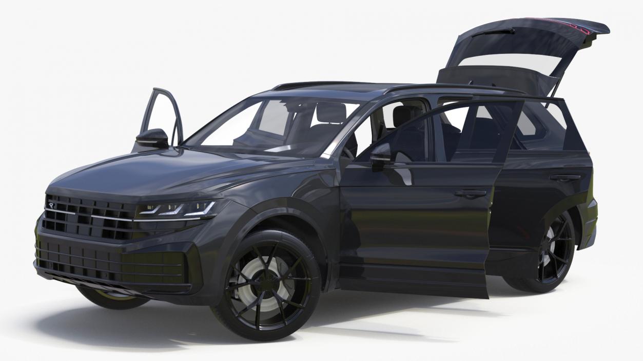 Hybrid Electric SUV Black Rigged 3D