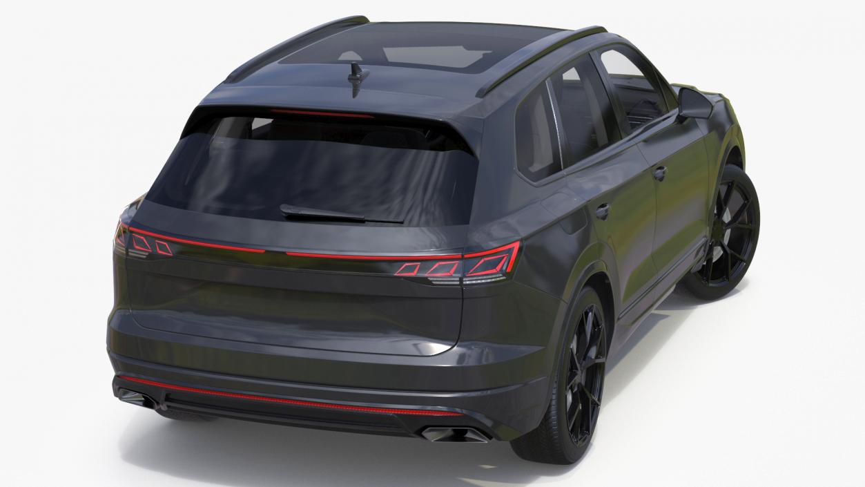 Hybrid Electric SUV Black Rigged 3D