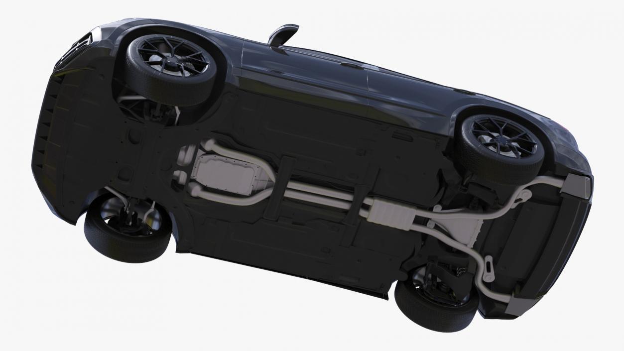 Hybrid Electric SUV Black Rigged 3D