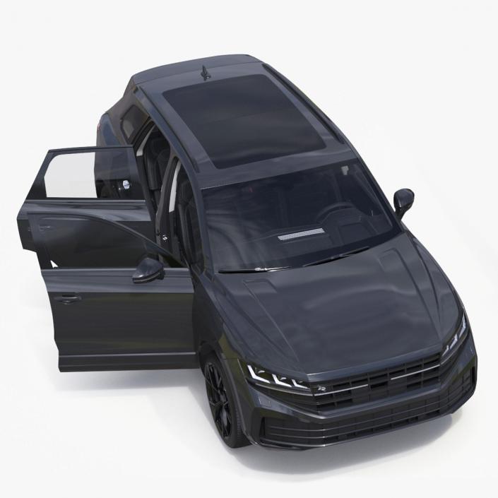 Hybrid Electric SUV Black Rigged 3D