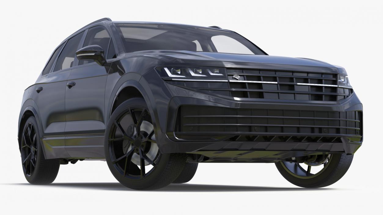 Hybrid Electric SUV Black Rigged 3D