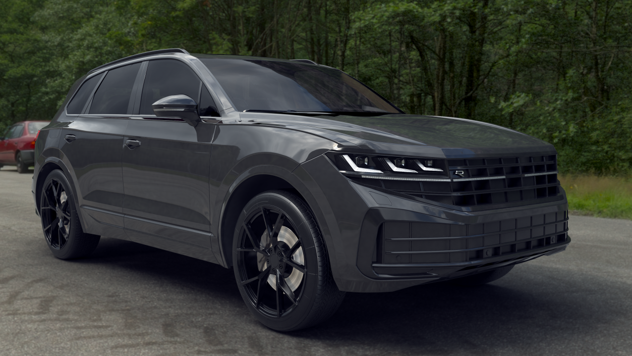 Hybrid Electric SUV Black Rigged 3D