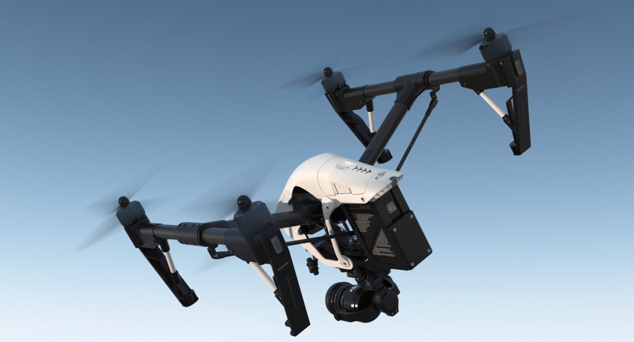 3D model DJI Inspire 1 Pro Drone with 4K Camera Rigged