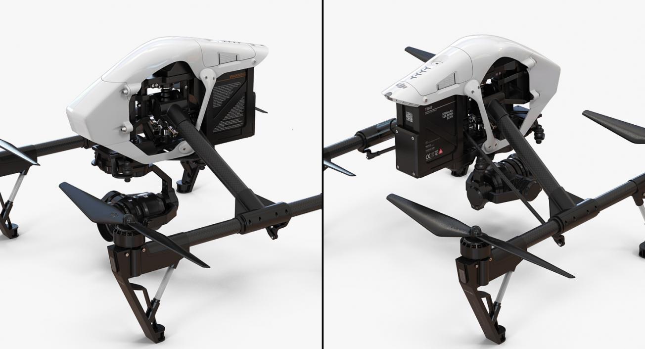 3D model DJI Inspire 1 Pro Drone with 4K Camera Rigged