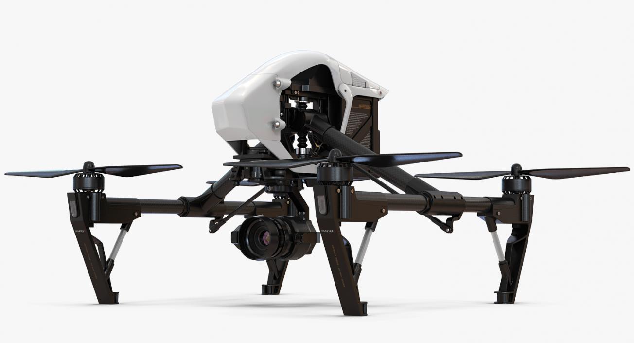 3D model DJI Inspire 1 Pro Drone with 4K Camera Rigged