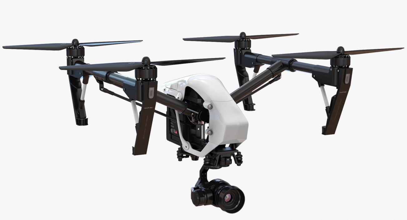 3D model DJI Inspire 1 Pro Drone with 4K Camera Rigged