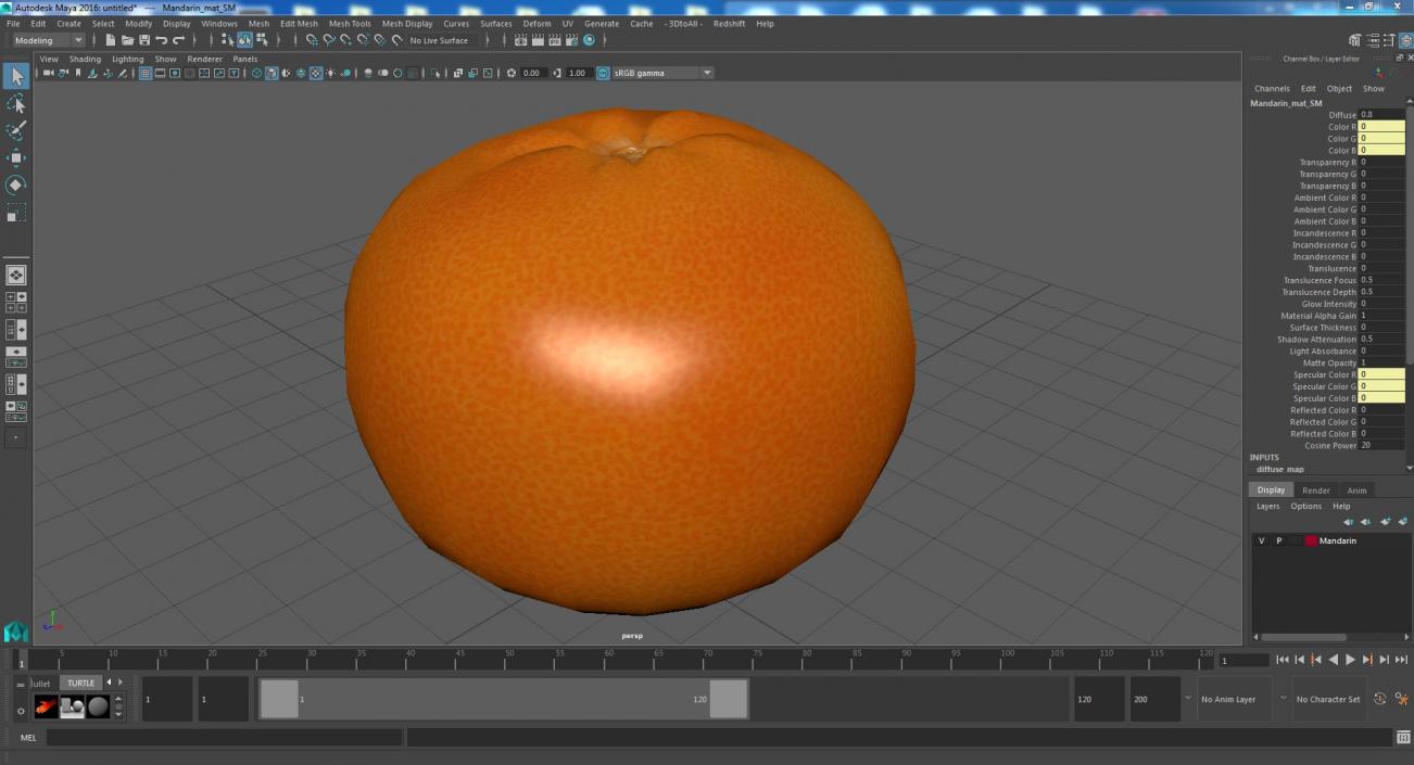 3D model Mandarin